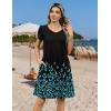 ZEAGOO Womens Summer A-Line Dress with Pockets Mini Short Sleeve Dresses Flowy Beach Swing Dress 2026 Vacation Travel(Pa355)