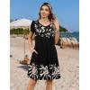 ZEAGOO Womens Summer A-Line Dress with Pockets Mini Short Sleeve Dresses Flowy Beach Swing Dress 2026 Vacation Travel(Pa356)