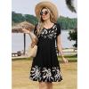 ZEAGOO Womens Summer A-Line Dress with Pockets Mini Short Sleeve Dresses Flowy Beach Swing Dress 2026 Vacation Travel(Pa356)