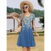 ZEAGOO Womens Summer A-Line Dress with Pockets Mini Short Sleeve Dresses Flowy Beach Swing Dress 2026 Vacation Travel(Sf233)