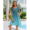 ZEAGOO Womens Summer A-Line Dress with Pockets Mini Short Sleeve Dresses Flowy Beach Swing Dress 2026 Vacation Travel(Xh363)