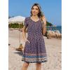 ZEAGOO Womens Summer A-Line Dress with Pockets Mini Short Sleeve Dresses Flowy Beach Swing Dress 2026 Vacation Travel(Xh411)