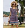 ZEAGOO Womens Summer A-Line Dress with Pockets Mini Short Sleeve Dresses Flowy Beach Swing Dress 2026 Vacation Travel(Xh411)