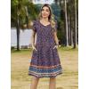 ZEAGOO Womens Summer A-Line Dress with Pockets Mini Short Sleeve Dresses Flowy Beach Swing Dress 2026 Vacation Travel(Xh411)