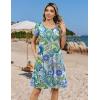 ZEAGOO Womens Summer A-Line Dress with Pockets Mini Short Sleeve Dresses Flowy Beach Swing Dress 2026 Vacation Travel(Yg2)
