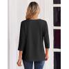 Zeagoo 3/4 Length Sleeve Womens Tops Casual Dressy Summer Blouses Buisness Work Spring Tee Shirts(Black)