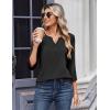Zeagoo 3/4 Length Sleeve Womens Tops Casual Dressy Summer Blouses Buisness Work Spring Tee Shirts(Black)