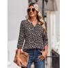 Zeagoo 3/4 Length Sleeve Womens Tops Casual Dressy Summer Blouses Buisness Work Spring Tee Shirts(Black Floral)