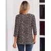 Zeagoo 3/4 Length Sleeve Womens Tops Casual Dressy Summer Blouses Buisness Work Spring Tee Shirts(Black Floral)