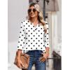 Zeagoo 3/4 Length Sleeve Womens Tops Casual Dressy Summer Blouses Buisness Work Spring Tee Shirts(Black White Polka Dots)