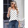 Zeagoo 3/4 Length Sleeve Womens Tops Casual Dressy Summer Blouses Buisness Work Spring Tee Shirts(Black White Polka Dots)