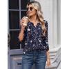 Zeagoo 3/4 Length Sleeve Womens Tops Casual Dressy Summer Blouses Buisness Work Spring Tee Shirts(Floral Navy)