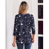 Zeagoo 3/4 Length Sleeve Womens Tops Casual Dressy Summer Blouses Buisness Work Spring Tee Shirts(Floral Navy)