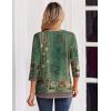 Zeagoo 3/4 Length Sleeve Womens Tops Casual Dressy Summer Blouses Buisness Work Spring Tee Shirts(Green Floral)