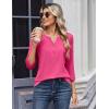 Zeagoo 3/4 Length Sleeve Womens Tops Casual Dressy Summer Blouses Buisness Work Spring Tee Shirts(Hot Pink)
