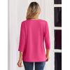 Zeagoo 3/4 Length Sleeve Womens Tops Casual Dressy Summer Blouses Buisness Work Spring Tee Shirts(Hot Pink)
