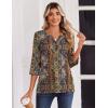 Zeagoo 3/4 Length Sleeve Womens Tops Casual Dressy Summer Blouses Buisness Work Spring Tee Shirts(Multicolor 721)
