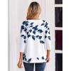 Zeagoo 3/4 Length Sleeve Womens Tops Casual Dressy Summer Blouses Buisness Work Spring Tee Shirts(Navy Floral)