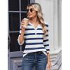 Zeagoo 3/4 Length Sleeve Womens Tops Casual Dressy Summer Blouses Buisness Work Spring Tee Shirts(Navy Stripes)