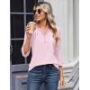 Zeagoo 3/4 Length Sleeve Womens Tops Casual Dressy Summer Blouses Buisness Work Spring Tee Shirts(Pink Stripes)