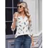 Zeagoo 3/4 Length Sleeve Womens Tops Casual Dressy Summer Blouses Buisness Work Spring Tee Shirts(Print 170)