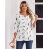 Zeagoo 3/4 Length Sleeve Womens Tops Casual Dressy Summer Blouses Buisness Work Spring Tee Shirts(Print 170)