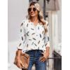 Zeagoo 3/4 Length Sleeve Womens Tops Casual Dressy Summer Blouses Buisness Work Spring Tee Shirts(Print 170)