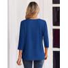 Zeagoo 3/4 Length Sleeve Womens Tops Casual Dressy Summer Blouses Buisness Work Spring Tee Shirts(Printed Navy)