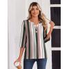 Zeagoo 3/4 Length Sleeve Womens Tops Casual Dressy Summer Blouses Buisness Work Spring Tee Shirts(Stripes Multicolor)
