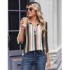 Zeagoo 3/4 Length Sleeve Womens Tops Casual Dressy Summer Blouses Buisness Work Spring Tee Shirts(Stripes Multicolor)
