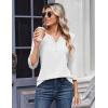 Zeagoo 3/4 Length Sleeve Womens Tops Casual Dressy Summer Blouses Buisness Work Spring Tee Shirts(White)