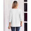 Zeagoo 3/4 Length Sleeve Womens Tops Casual Dressy Summer Blouses Buisness Work Spring Tee Shirts(White)