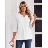 Zeagoo 3/4 Length Sleeve Womens Tops Casual Dressy Summer Blouses Buisness Work Spring Tee Shirts(White)