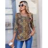 Zeagoo 3/4 Length Sleeve Womens Tops Casual V Neck Pleated Top Boho Floral Blouses Work Shirts(Boho Mz721)