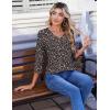 Zeagoo 3/4 Length Sleeve Womens Tops Casual V Neck Pleated Top Boho Floral Blouses Work Shirts(Floral Black)