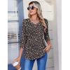 Zeagoo 3/4 Length Sleeve Womens Tops Casual V Neck Pleated Top Boho Floral Blouses Work Shirts(Floral Black)