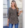 Zeagoo 3/4 Length Sleeve Womens Tops Casual V Neck Pleated Top Boho Floral Blouses Work Shirts(Floral Black)