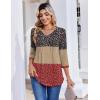 Zeagoo 3/4 Length Sleeve Womens Tops Casual V Neck Pleated Top Boho Floral Blouses Work Shirts(Floral Multiple Color)