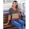Zeagoo 3/4 Length Sleeve Womens Tops Casual V Neck Pleated Top Boho Floral Blouses Work Shirts(Floral Multiple Color)