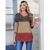 Zeagoo 3/4 Length Sleeve Womens Tops Casual V Neck Pleated Top Boho Floral Blouses Work Shirts(Floral Multiple Color)