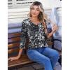 Zeagoo 3/4 Length Sleeve Womens Tops Casual V Neck Pleated Top Boho Floral Blouses Work Shirts(Multicolor 273)