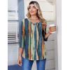 Zeagoo 3/4 Length Sleeve Womens Tops Casual V Neck Pleated Top Boho Floral Blouses Work Shirts(Multicolor 289)