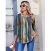 Zeagoo 3/4 Length Sleeve Womens Tops Casual V Neck Pleated Top Boho Floral Blouses Work Shirts(Multicolor 289)