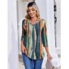 Zeagoo 3/4 Length Sleeve Womens Tops Casual V Neck Pleated Top Boho Floral Blouses Work Shirts(Multicolor 289)