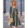 Zeagoo 3/4 Sleeve Women’s Dress Casual Midi Tshirt Dresses with Pockets Empire Waist Summer Semi-Formal Boho Beach Sundress(Tie Dye)