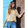 Zeagoo Crochet Tops for Women Off The Shoulder Sweaters Summer Long Sleeve Hollow Out Knit Beach Clothes S-XXL(Beige)