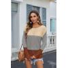 Zeagoo Crochet Tops for Women Off The Shoulder Sweaters Summer Long Sleeve Hollow Out Knit Beach Clothes S-XXL(Cream Grey Orange Colorblock)