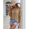 Zeagoo Crochet Tops for Women Off The Shoulder Sweaters Summer Long Sleeve Hollow Out Knit Beach Clothes S-XXL(Khaki)