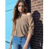 Zeagoo Crochet Tops for Women Off The Shoulder Sweaters Summer Long Sleeve Hollow Out Knit Beach Clothes S-XXL(Khaki)