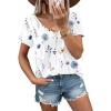 Zeagoo Sexy Tops for Women Deep V Neck Shirts Summer Low Cut Top Short Sleeve Tshirts Trendy Clothes Fashion Clothing(Bf290 Boho)